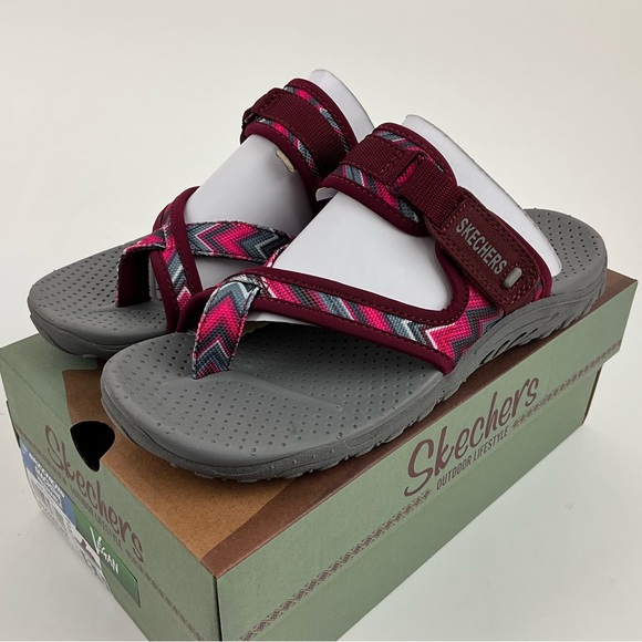 Skechers Size 8.5 Reggae Zig Swag Vegan Sandals 48228/BUPK - Picture 1 of 9